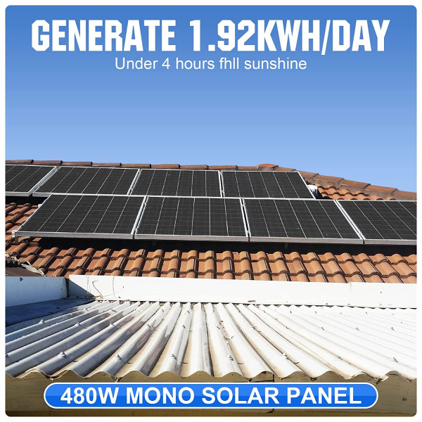 Eco Worthy Syst Me De Panneaux Solaires Hors Rr Seau W V Avec Onduleur Et Batterie Au Lithium